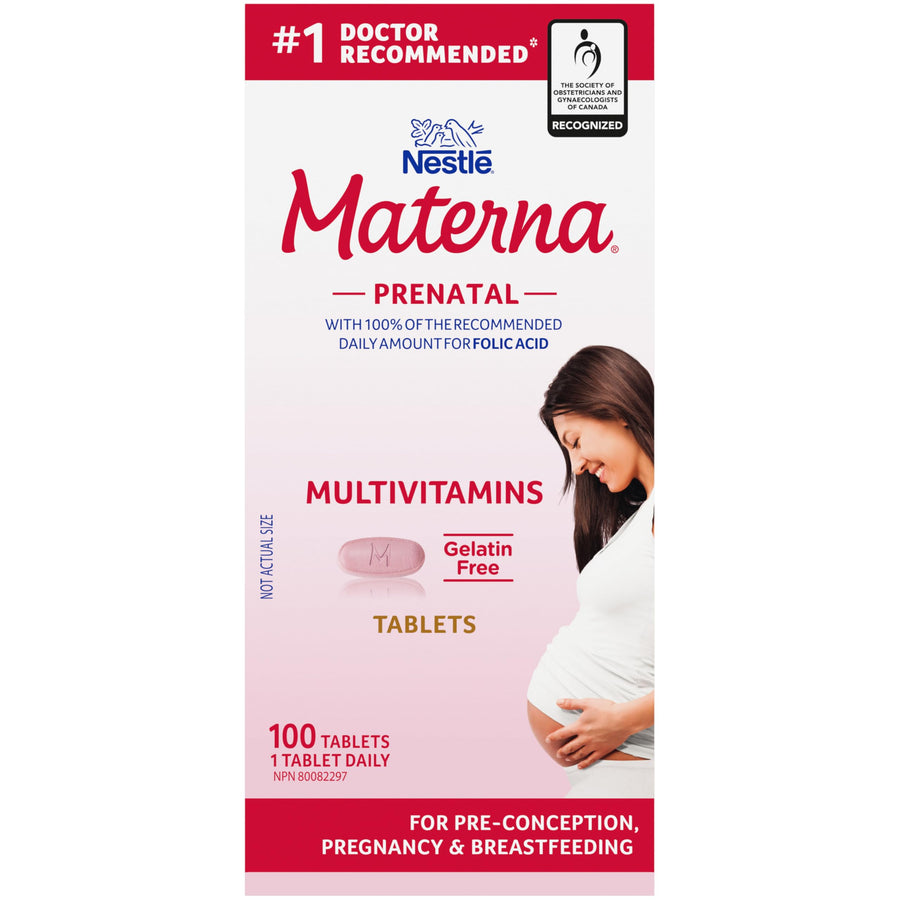 Materna Nestle Prenatal Postpartum Vitamin & Mineral Supplement 100 Tablets