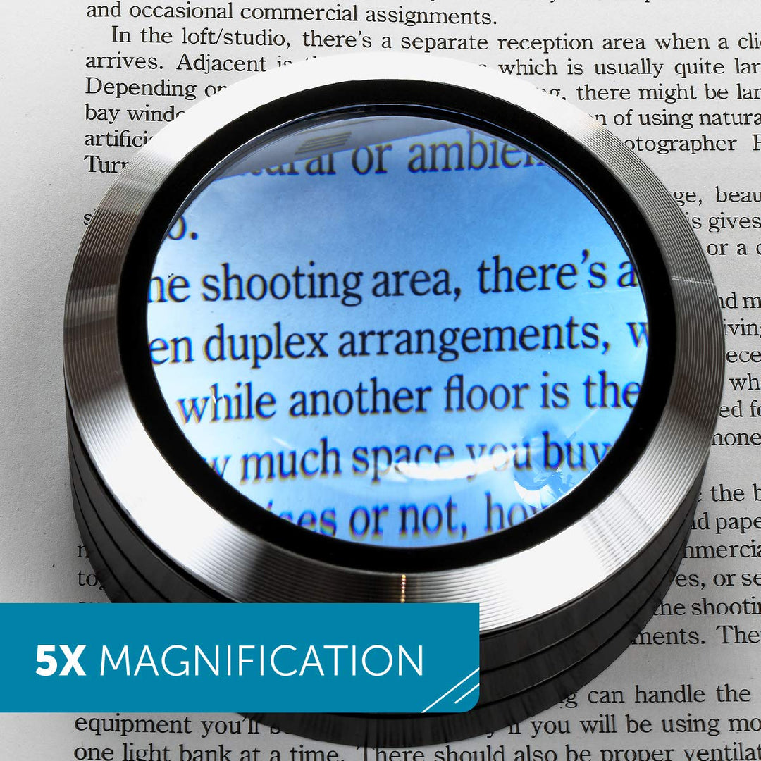 WITHit Lighted Dome Magnifier - Aluminum 3 LED Lighted 