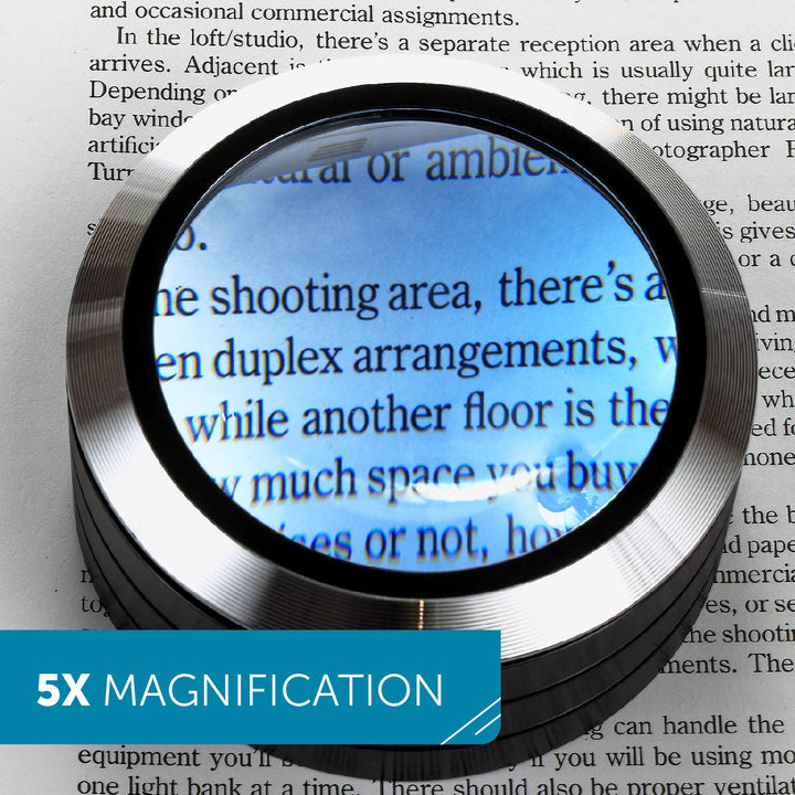 WITHit Lighted Dome Magnifier - Aluminum 3 LED Lighted 