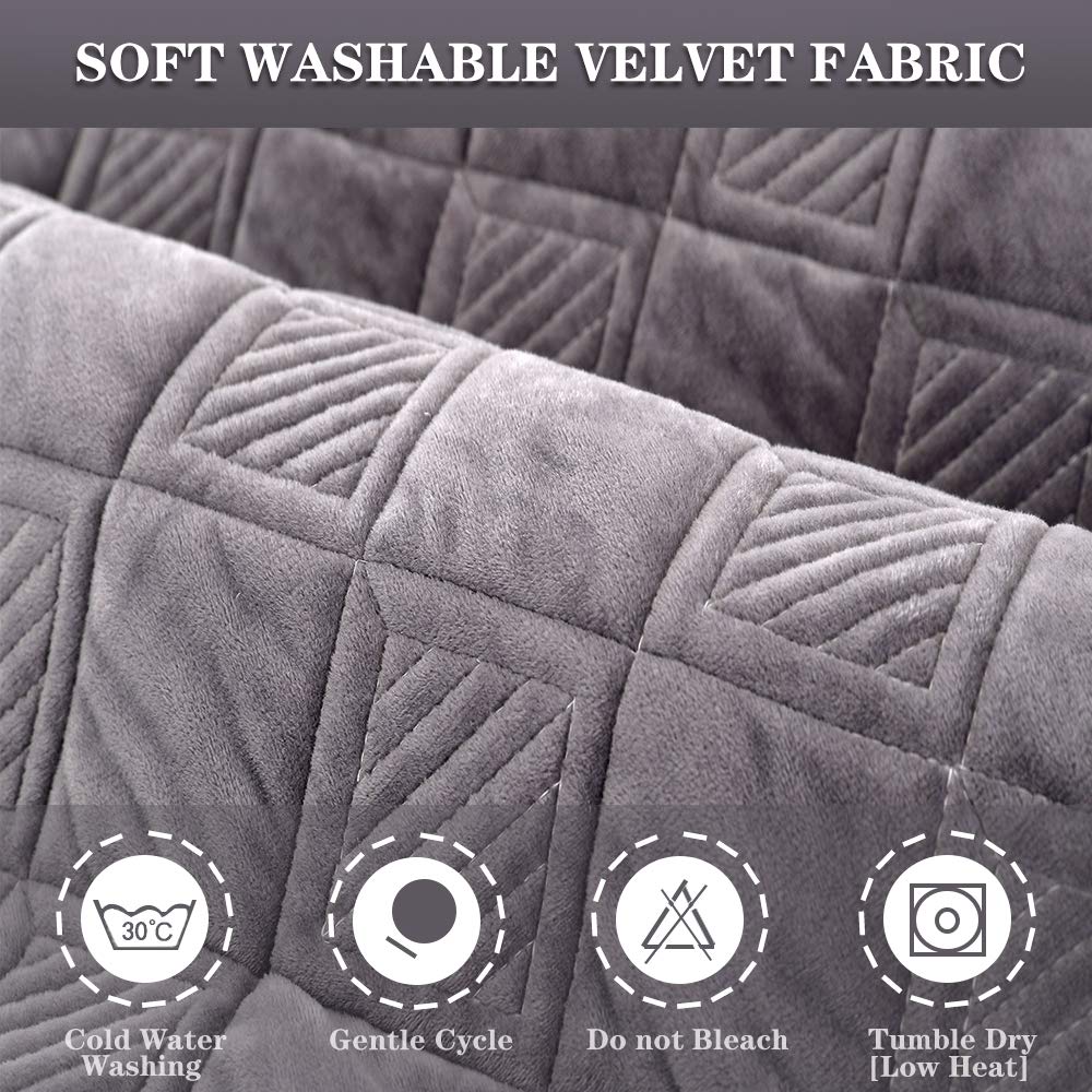TEWENE Sofa Cover, Velvet Couch Cover Anti-Slip Section