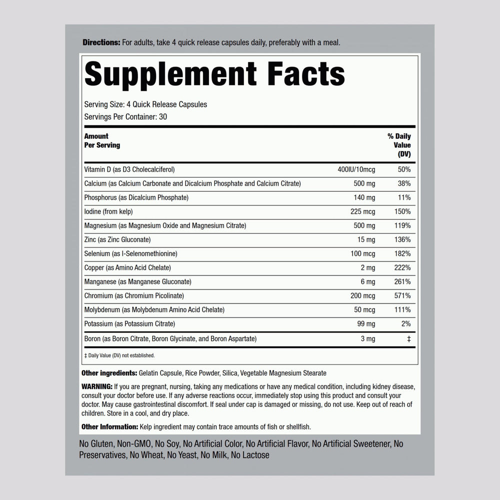 Piping Rock Mega Multi Mineral Chelated Supplement | 12