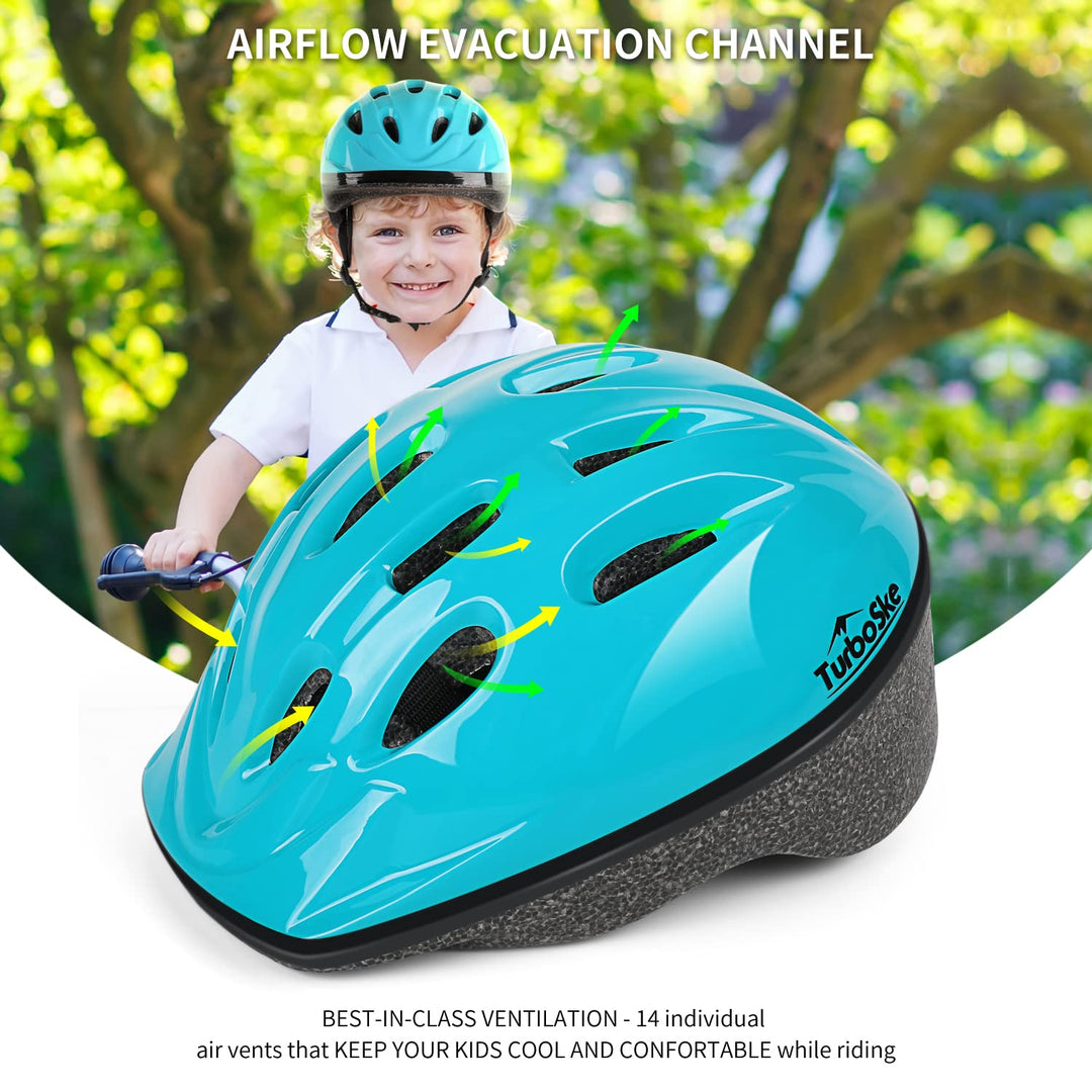 TurboSke Toddler Kids Bike Helmet, Multi-Sport Helmet Size Adjustable for Boys and Girls (Glossy Red, Small: 48-52cm/18.8-20.5)
