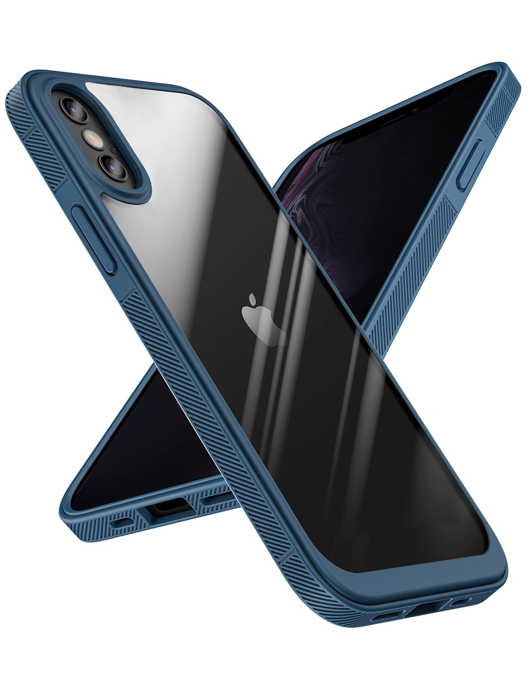 Clear Phone case iPhone x/xs, Non-Slip Crystal Clear, Non-Yellowing Military Grade Drop Protection, iPhone Xs case Thin Clear Case for iPhone X/XS 5.8 Inch (Blue)
