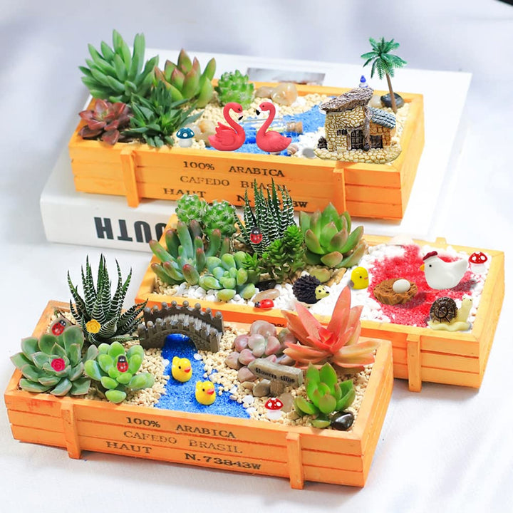 Selected 50 Pieces Fairy Garden Accessories, Animals, Miniature Figurines, Micro Landscape Ornaments Kit, DIY , Environmental Resin