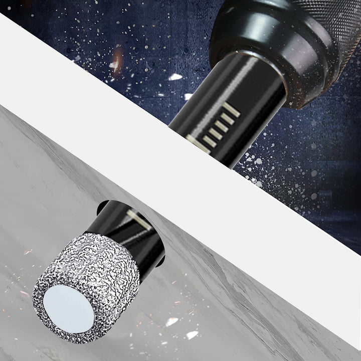 1/4 Dry Diamond Core Drill Bits Set 5 PCs Tile Drill Bits 6mm for Granite Ceramic Marble Tile Stone Glass Hard Materials, Round Shank with Storage Case