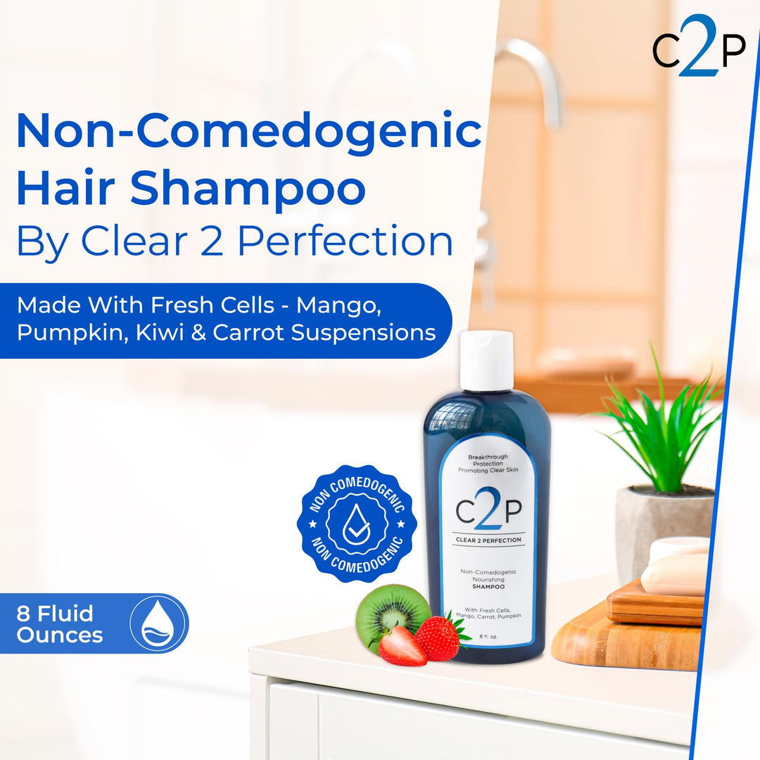 Non-Comedogenic Clear 2 Perfection Shampoo - Sulfate &amp; Paraben-Free for Clear, Healthy Skin &amp; Hair - Esthetician Formulated