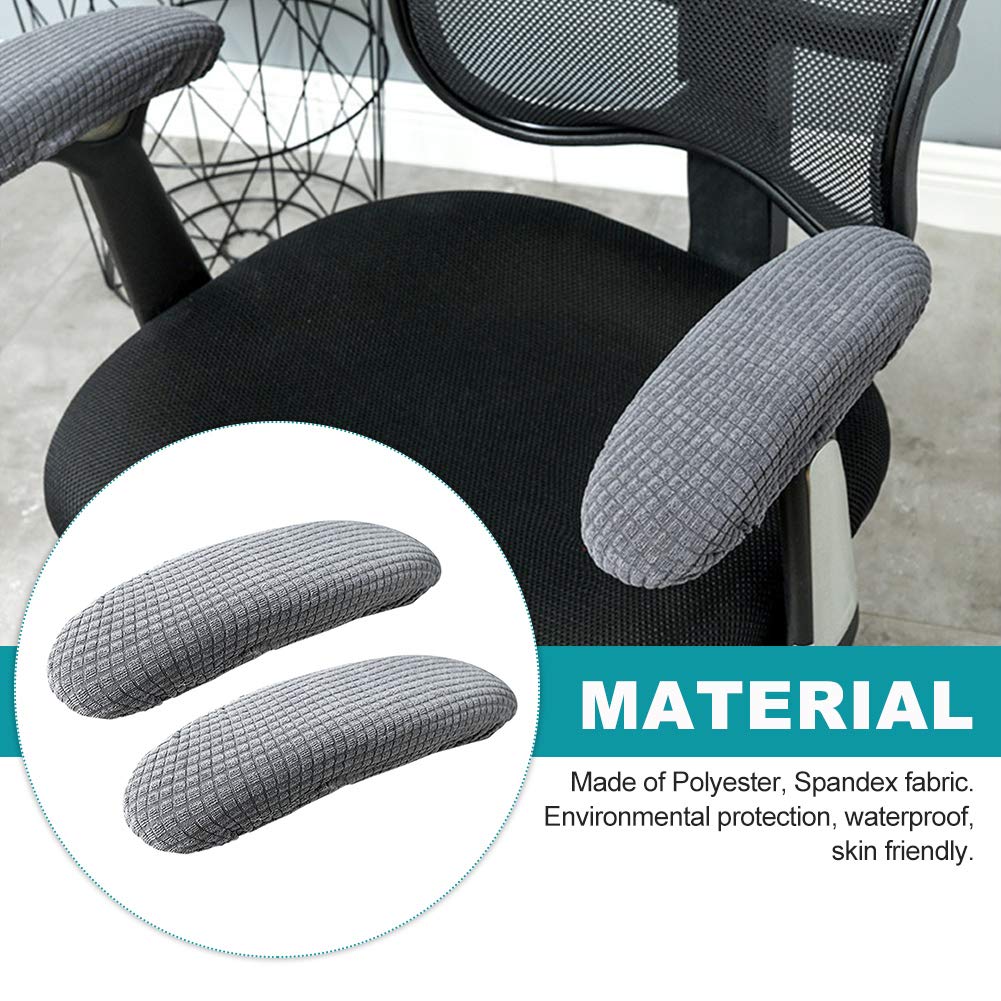 1pair Office Chair Arm Armrest Covers, Removable Chair Armrest Pads Stretchable Slipcover Protector Sleeve for Computer Gaming Desk Rotating Chairs(Dark Grey)