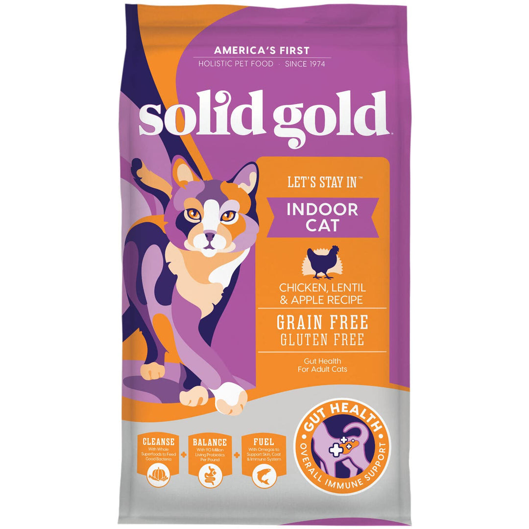 Indoor Dry Cat Food - Let&#39;s Stay in Cat Food Dry Kibble for Indoor Cats - Hairball &amp; Sensitive Stomach - Grain &amp; Gluten Free - Probiotics &amp; Fiber for Digestive Health - Chicken - 12lb