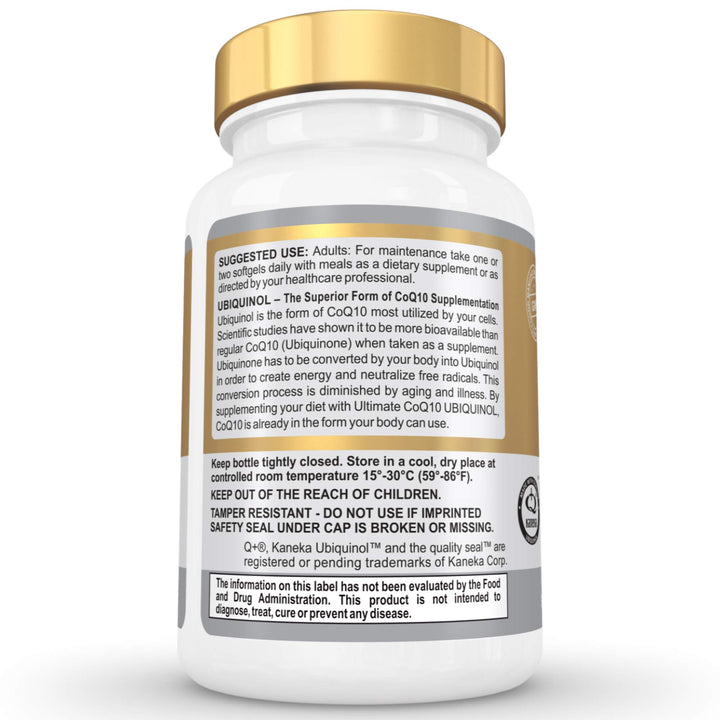 Ultimate CoQ10 UBIQUINOL 100mg - Over 4X More Effective: Maximum Absorption &amp; Potency - Non-GMO/Soy Free - Kaneka Ubiquinol - 60 Liquid Softgels