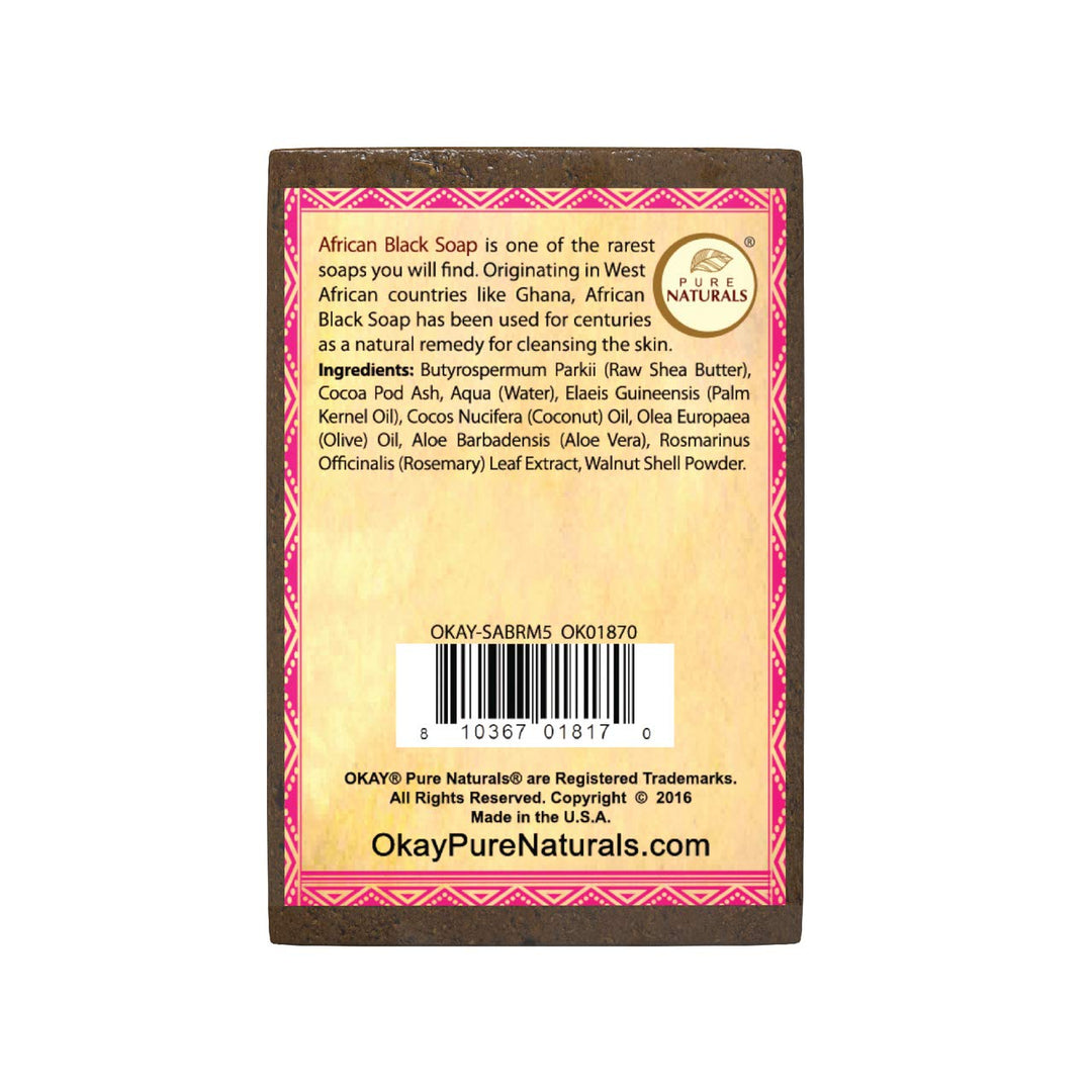 OKAY | African Black Soap with Rosemary | For All Skin Types | Cleanses and Exfoliates | Nourishes and Heals | Free of Sulfate, Silicone &amp; Paraben | 5.5 oz