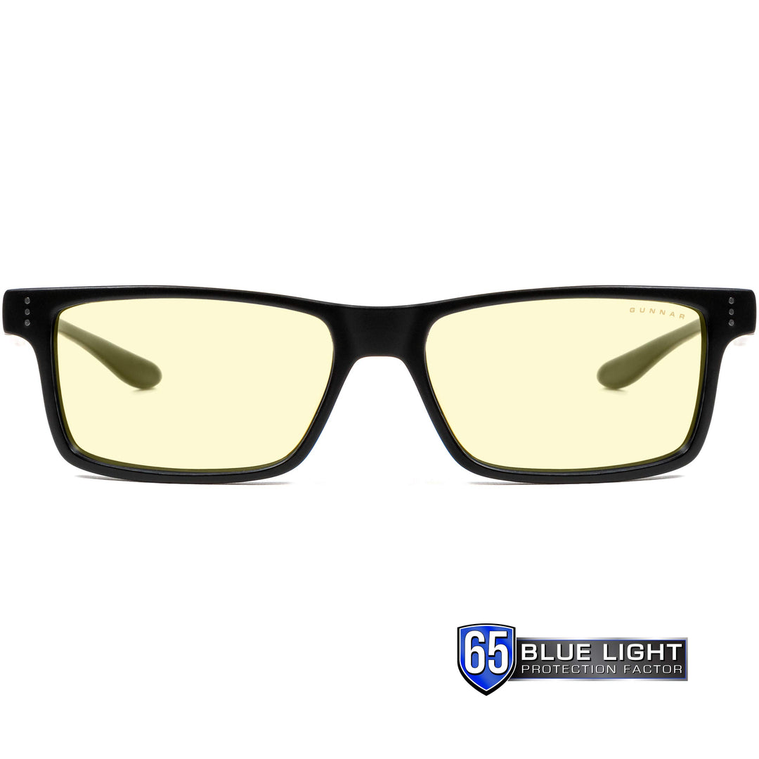 GUNNAR - Premium Reading Glasses - Blocks 65% Blue Light - Vertex, Onyx, Amber Tint, Pwr +1.5