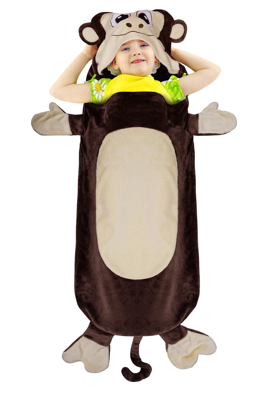 Catalonia Monkey Blanket for Kids, Hooded Wearable Snug