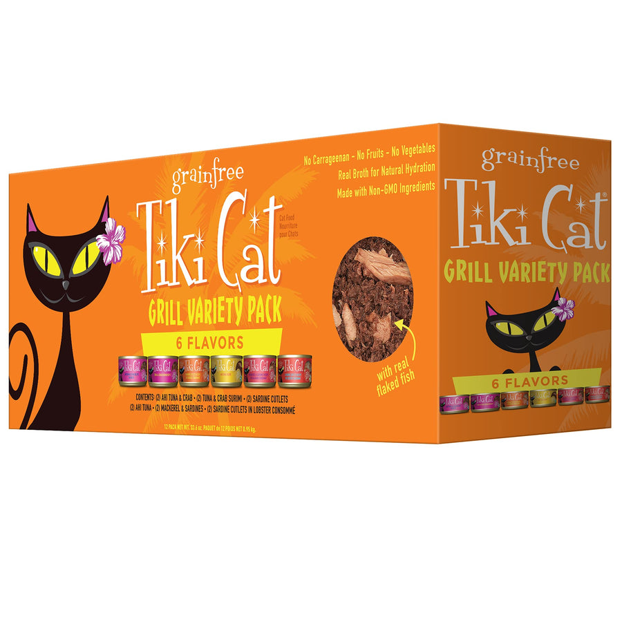 Tiki Cat Grill Wet Cat Food, Variety Pack, 2.8 oz. Cans (12 Count)