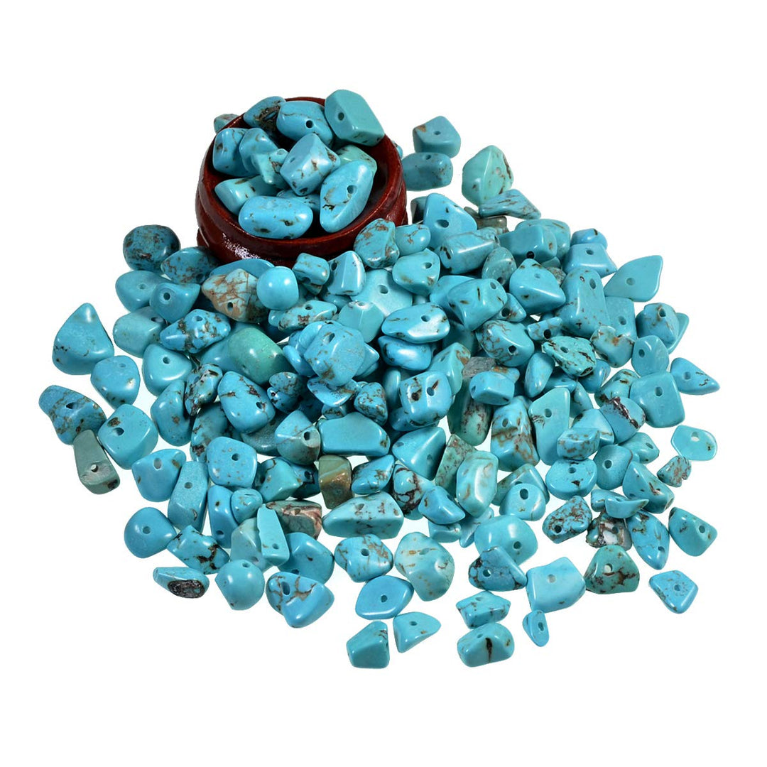 Natural Chips Nuggets 5-10mm Freeform Tumbled Irregular Gemstone Beads 34 (Blue Turquoise)