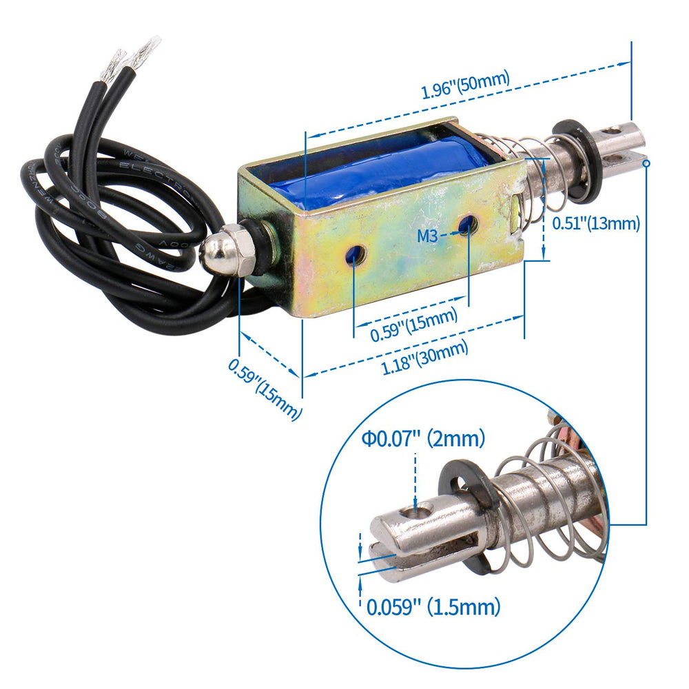 Solenoid Electromagnet BM-0530B DC 12V 1A 10mm 5N PushPull