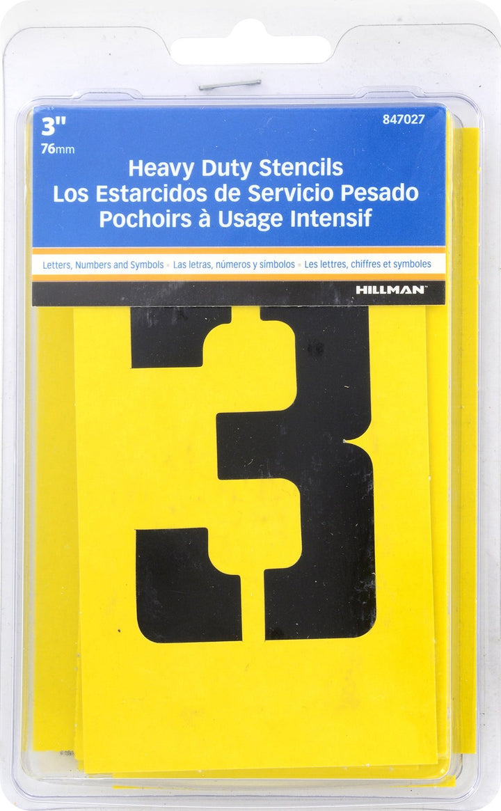 Hillman 847027 3-Inch Numbers, Letters, and Punctuation Combo Stencil Set