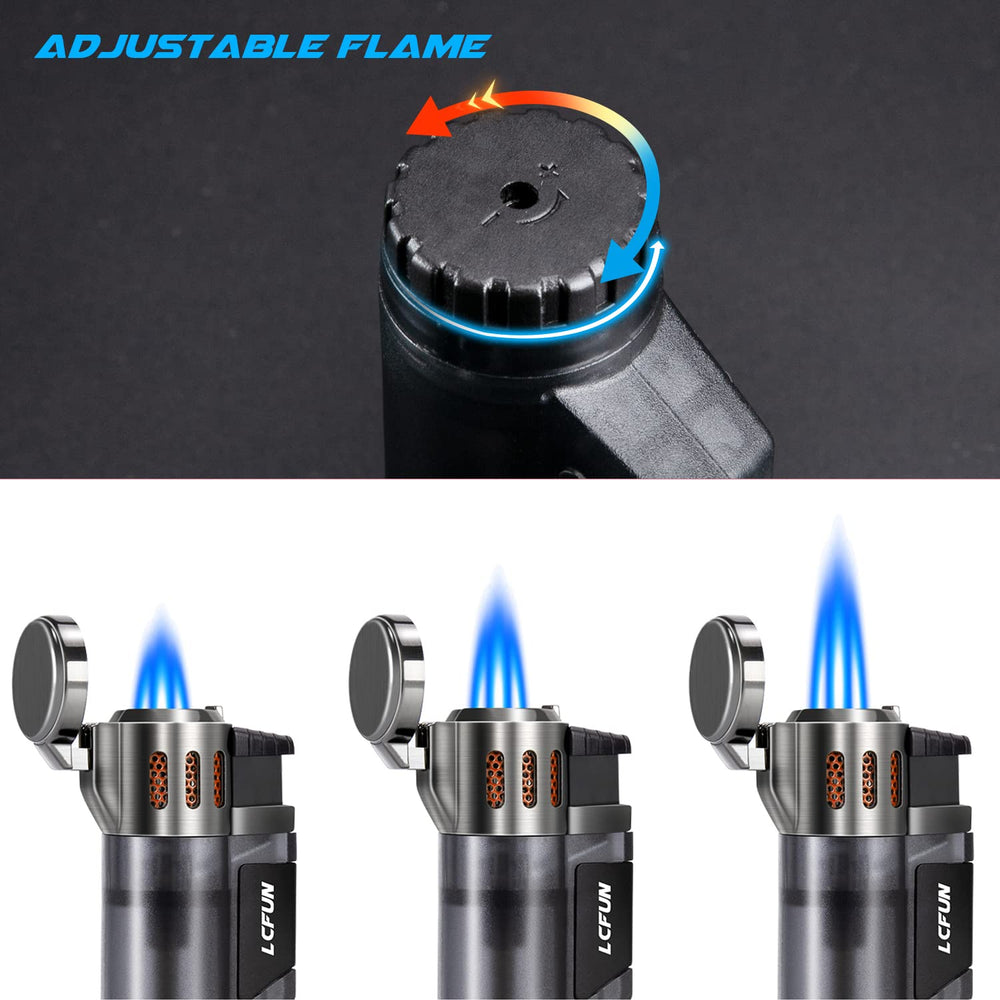 LcFun Torch Lighter 2 Pack Refillable Butane Lighter Tr