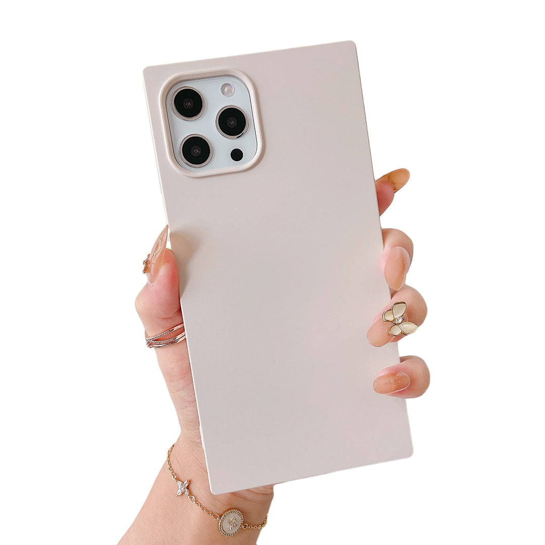 Rectangle Case Compatible with iPhone 11 - Silicone, Luxury, Slim, Matte, Soft Touch, Microfiber Lining, Fingerprint Resistant, Anti-Scratch, Shockproof - Antique White