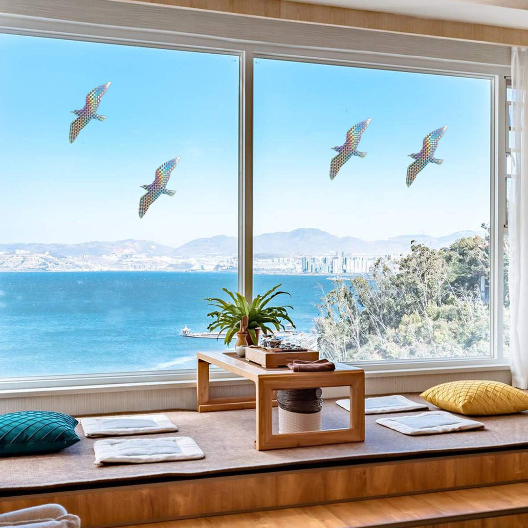 Anti Collision Window Stickers for Birds, Glass Window Decals Clings for Bird Strikes, Stop Birds from Hitting Windows, Seagull, 16 Pieces