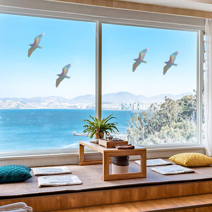 Anti Collision Window Stickers for Birds, Glass Window Decals Clings for Bird Strikes, Stop Birds from Hitting Windows, Seagull, 16 Pieces