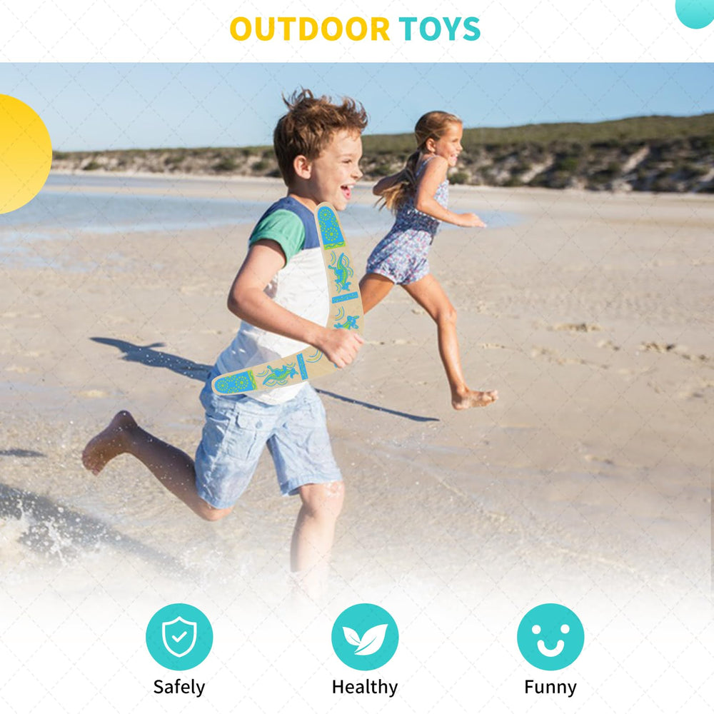 Boomerang for Kids, Australia Style Handmade Wooden Authentic Boomerang, V-Shaped Returning Boomerang for Ages Above 10 Years Old Kids and Adult- Blue