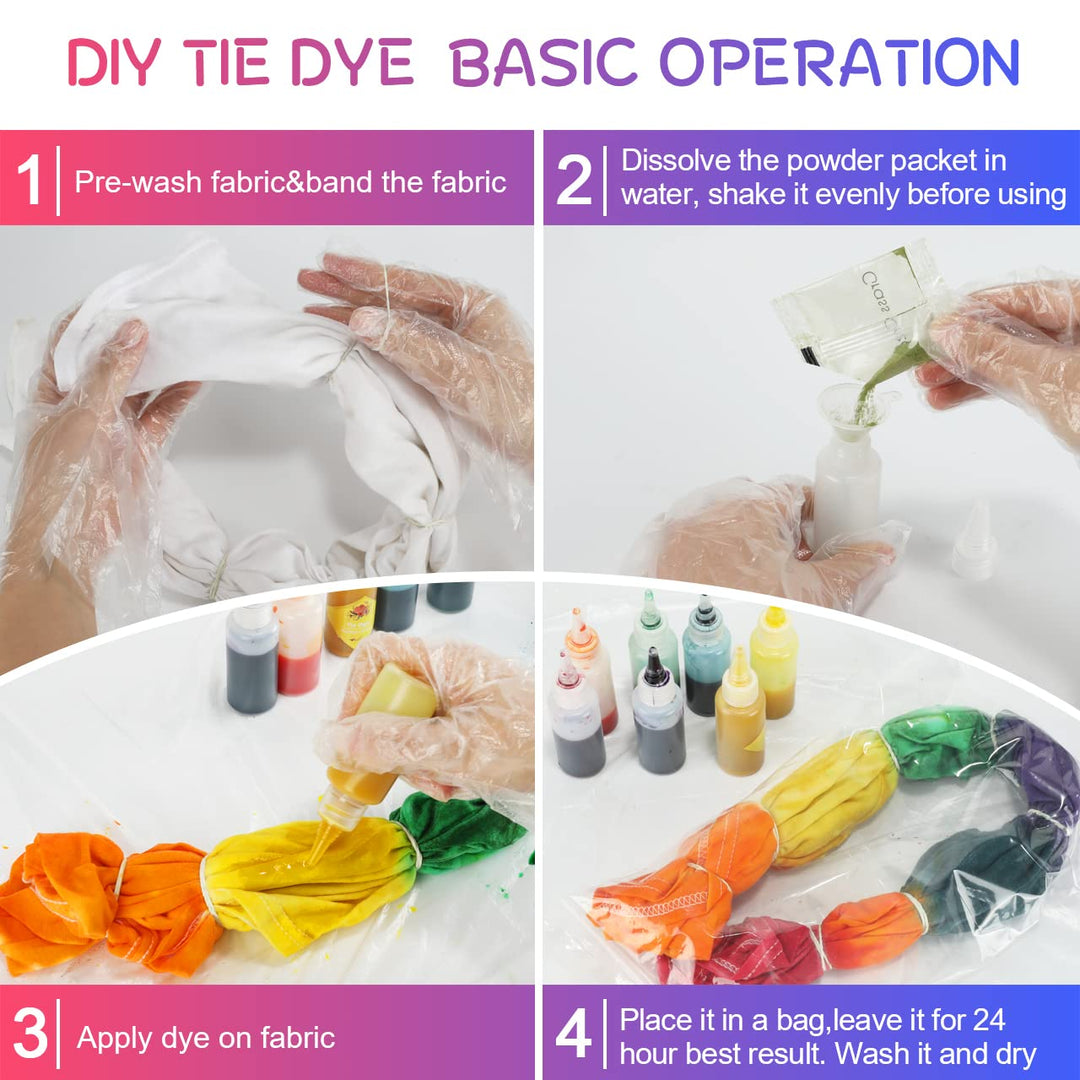 PINJAT DIY Tie Dye Kits, 32 Colors DIY Tie Dye Set with