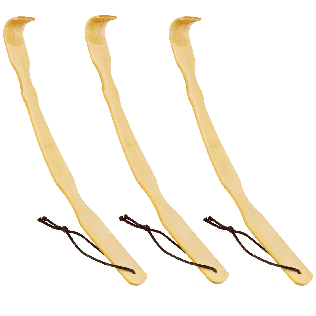 RENOOK Back Scratcher Bamboo - Curved Long Handle 3 PCS