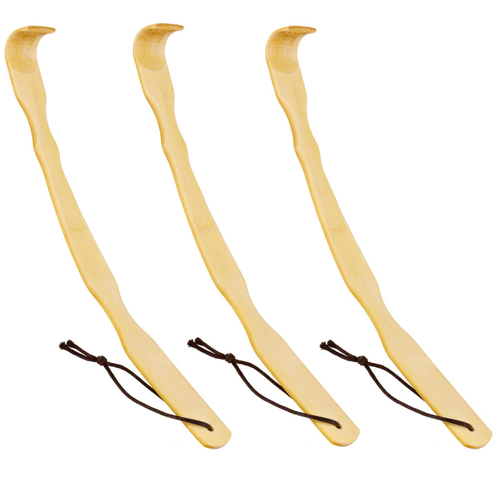 RENOOK Back Scratcher Bamboo - Curved Long Handle 3 PCS