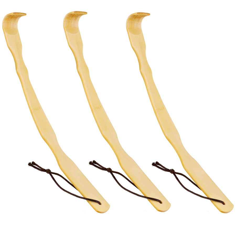 RENOOK Back Scratcher Bamboo - Curved Long Handle 3 PCS