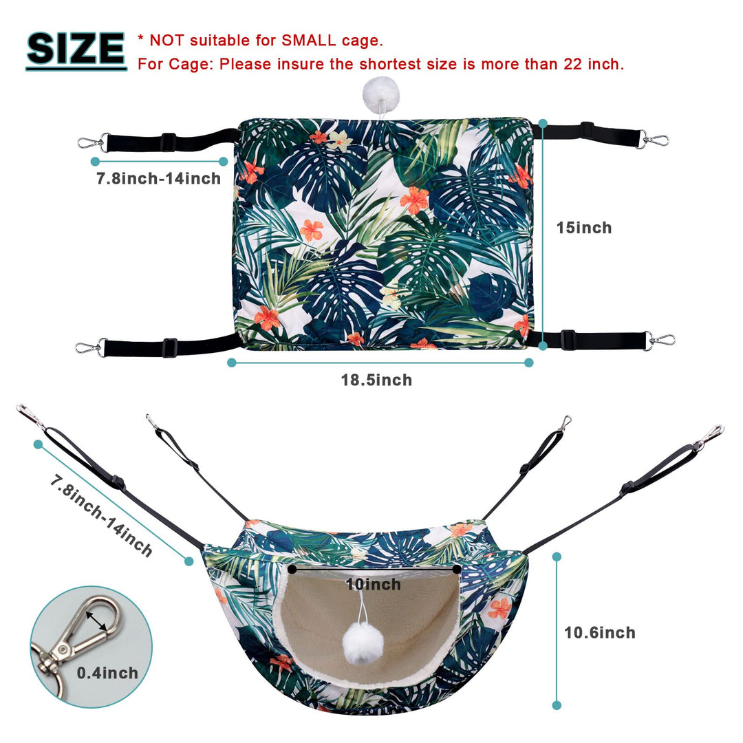 Cat Cage Hammock, Double Layer Soft Plush Hanging Pet Bed, Suitable for Indoor Cats Kitten Ferret Hamster Rabbit or Small Animals, 2 Level Comfortable Hammock Bed for Spring/Summer/Winter