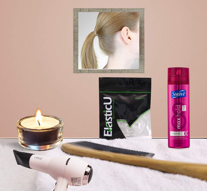 40mm Wide, Black : Black Hair Elastics - 40mm Wide - STRONG - REUSEABLE - Premium Polybands Pack of 16 for Ponytail