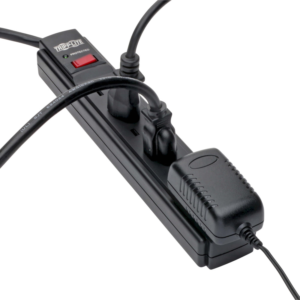 6 Outlet Surge Protector Power Strip, 6ft Cord, 790 Joules, Black, $20,000 INSURANCE (TLP606B)