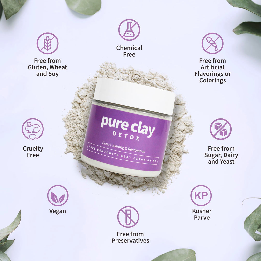 Food Grade Organic Calcium Bentonite Clay Powder, Internal and External Deep Cleansing, Daily Detox Drink, Face Mask, Body Mud, &amp; Toothpaste - 16 oz