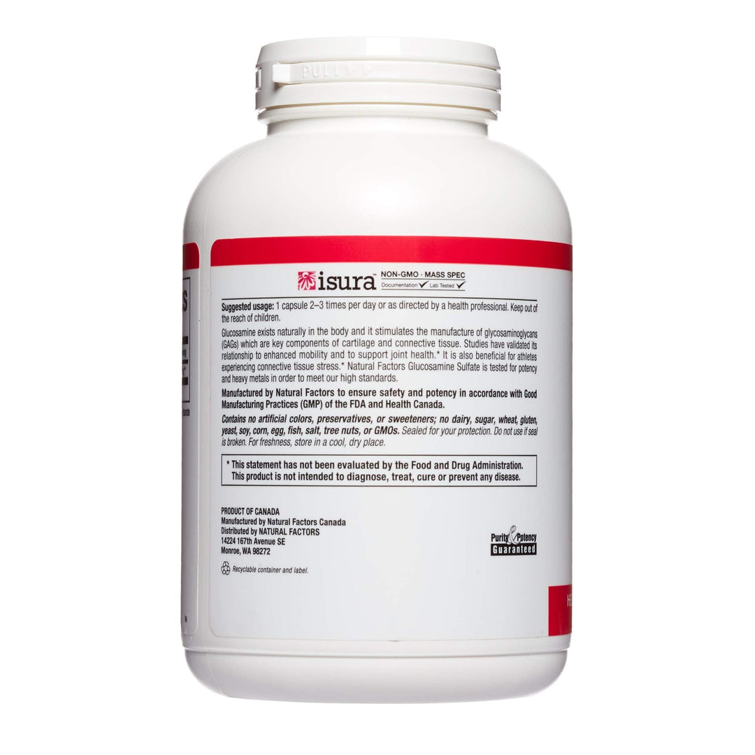 Natural Factors, Glucosamine Sulfate, Supports Healthy Joint Mobility, Cartilage and Connective Tissue, 360 Capsules