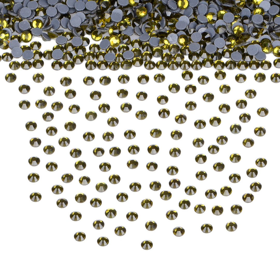 2000 Pieces SS20 Olivine Hotfix Rhinestones Flatback Round Crystal Glass Rhinestones Gems for Crafts Nail Face Art Clothes Shoes Bags DIY