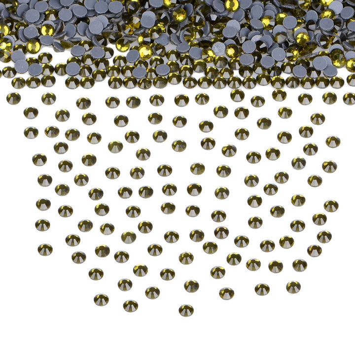 2000 Pieces SS20 Olivine Hotfix Rhinestones Flatback Round Crystal Glass Rhinestones Gems for Crafts Nail Face Art Clothes Shoes Bags DIY