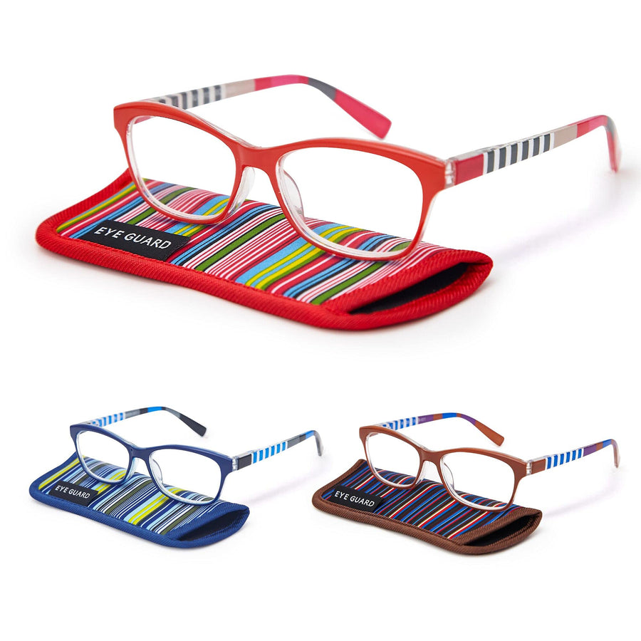 EYEGUARD 3 Pack Lightweight Reading Glasses for Women w