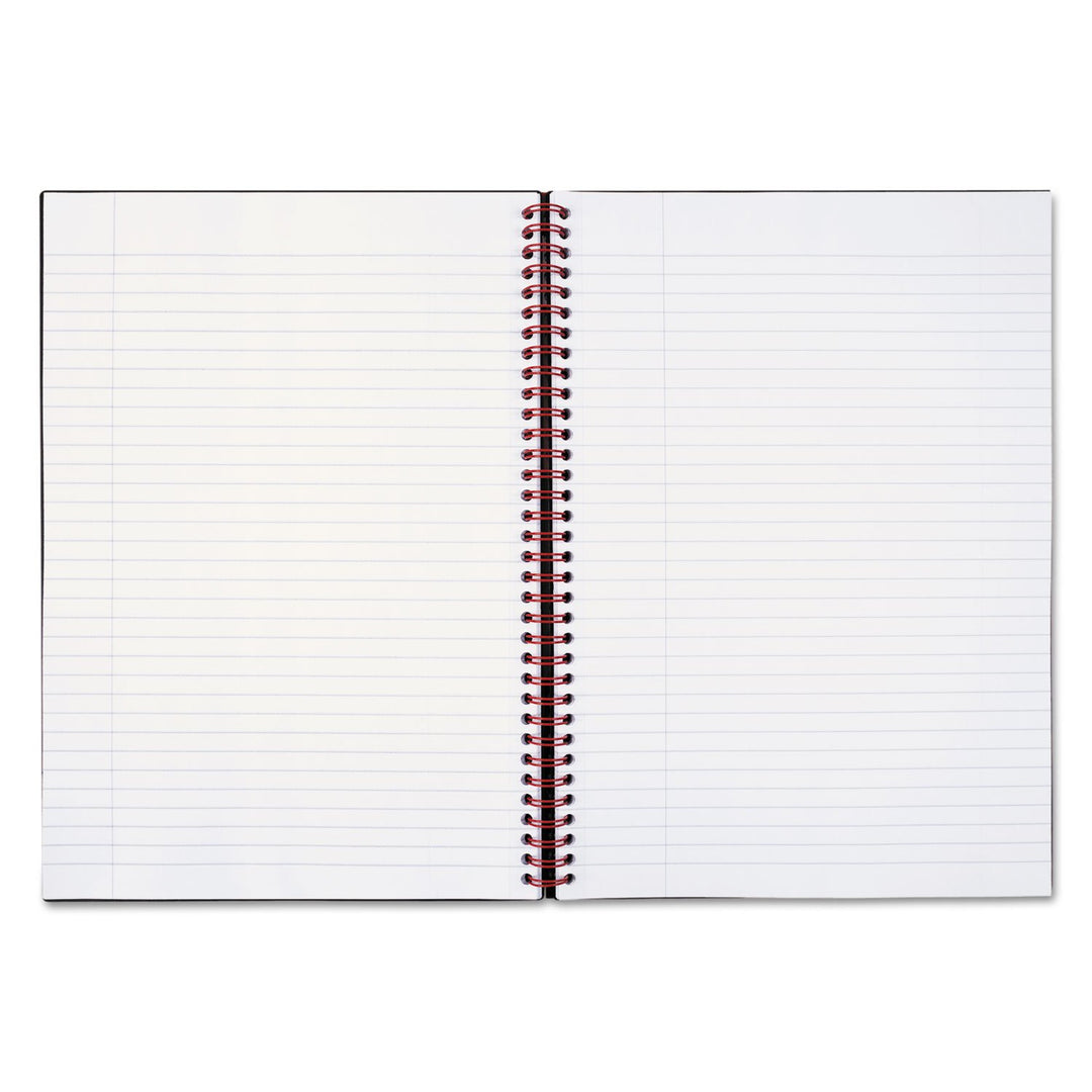 Black n&#39; Red Notebook, Business Journal, 11-3/4 x 8-1/4, 70 Sheets, Ruled, Optik Paper, Scribzee App, Flexible Poly Cover, Wirebound, Black (E67008)