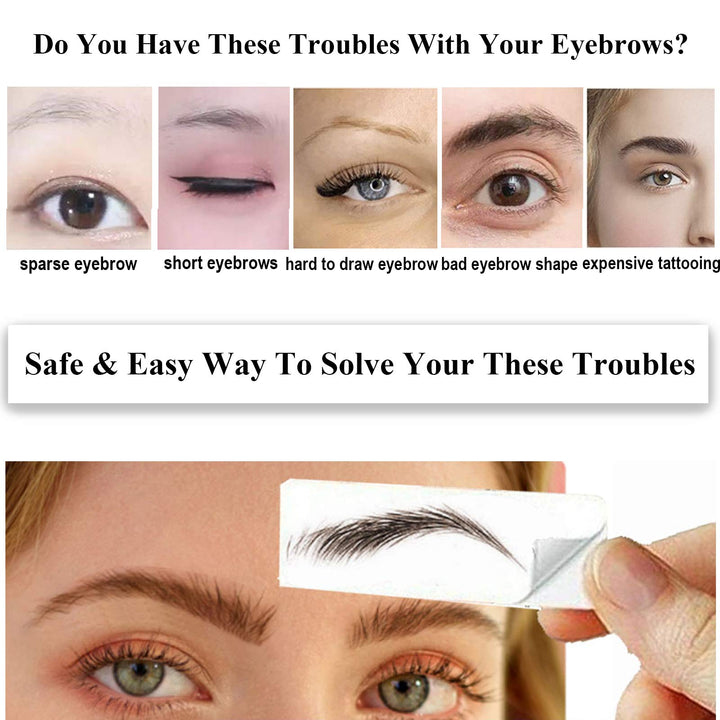 22 Pairs Eyebrow Tattoo Peel Off 4D Eyebrow Tattoo Sticker Nature False Eyebrows Hair-Like Authentic Eyebrows Long Lasting Waterproof Temporary Tattoo Eyebrow for Eyebrow Grooming Shaping (Brown)