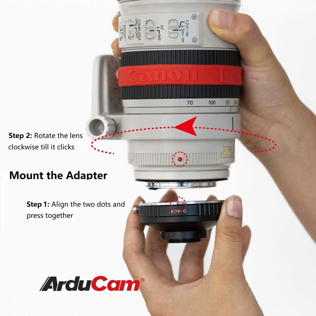 Arducam for Canon EOS Lens to C-Mount Lens Adapter, Com