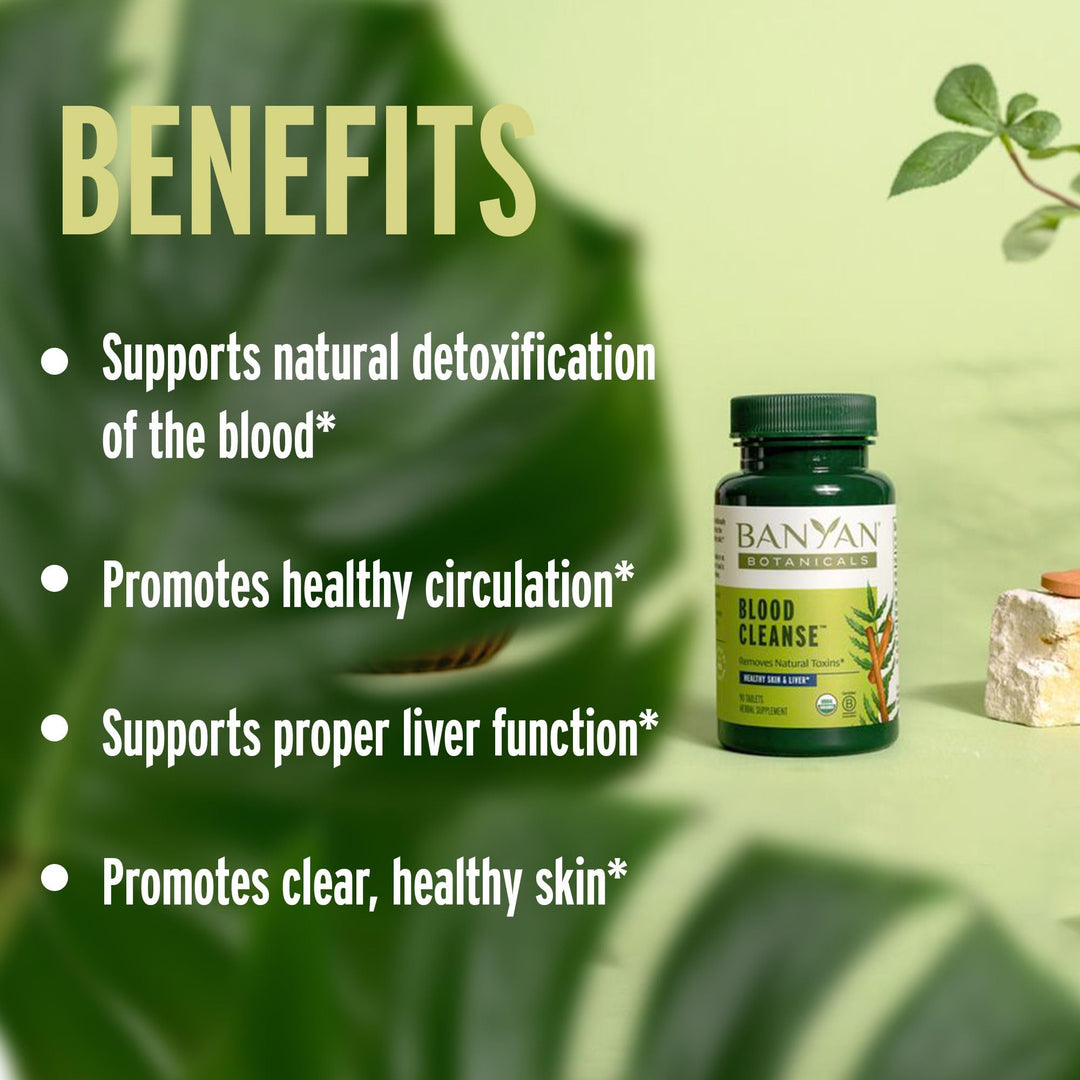 Blood Cleanse Tablets – Organic Clear Skin Supplement with Manjistha &amp; Neem – Blood Cleanser Herbs for Natural Detox &amp; Healthy Skin* – 90 Tablets – Non GMO Sustainably Sourced Vegan