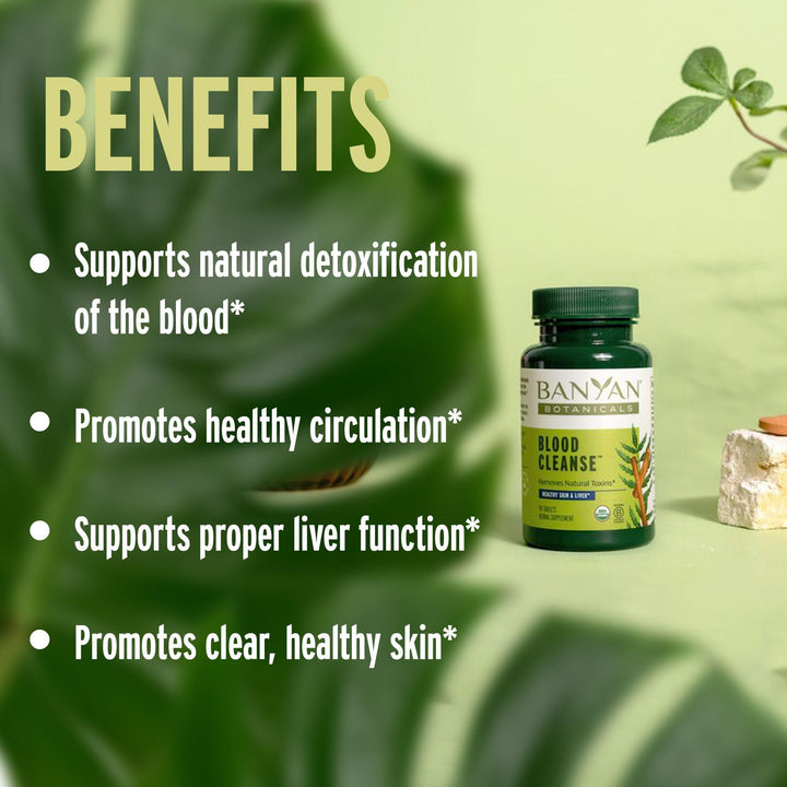 Blood Cleanse Tablets – Organic Clear Skin Supplement with Manjistha &amp; Neem – Blood Cleanser Herbs for Natural Detox &amp; Healthy Skin* – 90 Tablets – Non GMO Sustainably Sourced Vegan