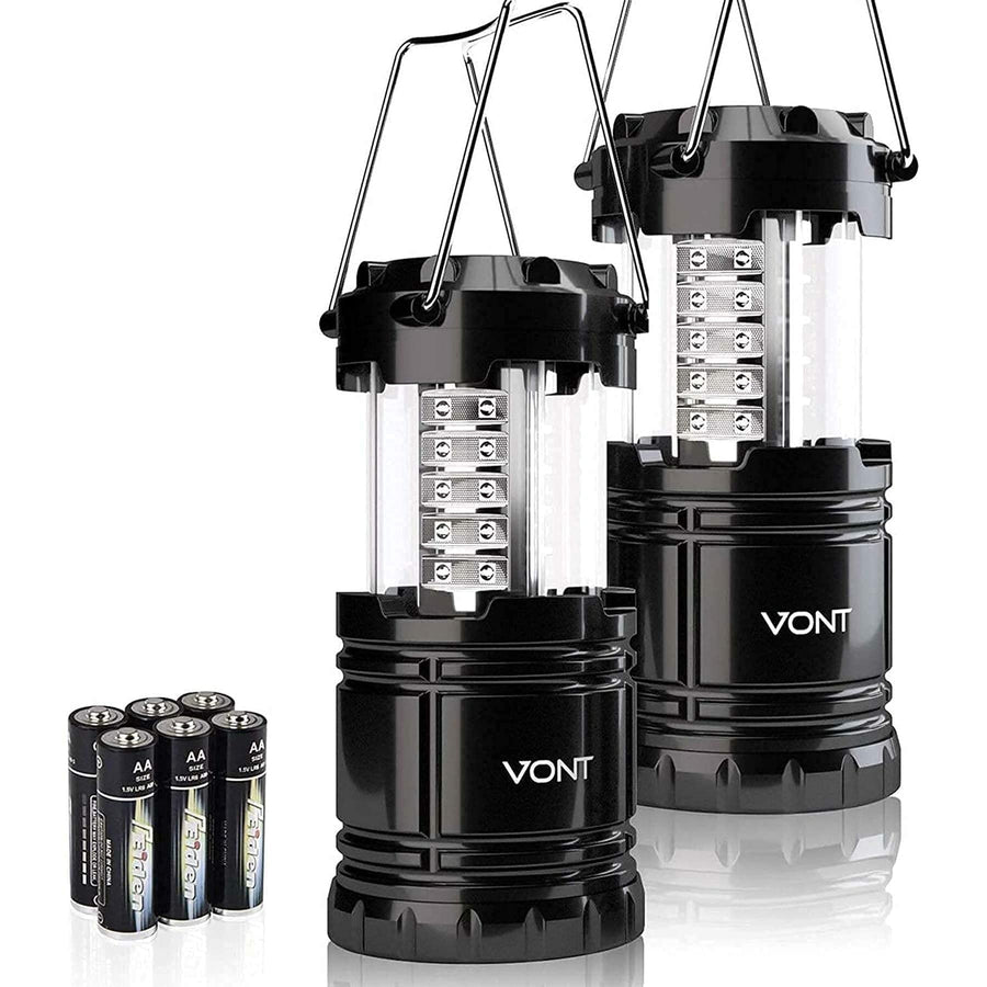 2 Pack LED Camping Lantern, Super Bright Portable Survival Lanterns, Must Have During Hurricane, Emergency, Storms, Outages, Original Collapsible Camping Lights/Lamp (Batteries Included)
