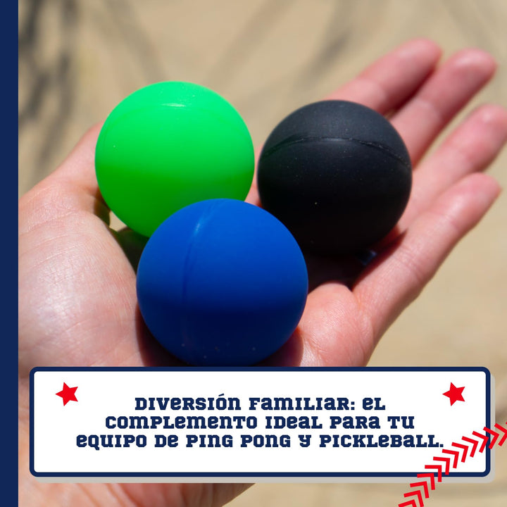 Beach Paddle Ball Replacement Balls - 6 High-Visibility Pickleball &amp; Smashball Compatible Balls | Colorful Kadima &amp; Pro Kadima Ball Replacement | 6 Small Paddle Balls in High Visibility Colors