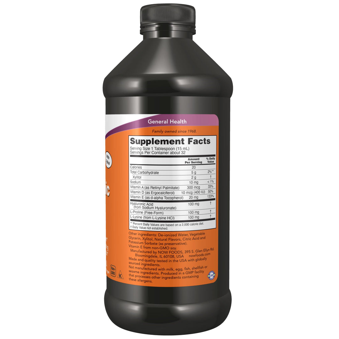 Supplements, Liquid Hyaluronic Acid, Delicious Berry Flavor, 100 mg Per Serving, 16-Ounce