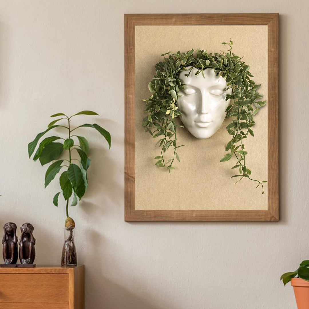 Face Vase,Ceramic Female Form Vase,Modern Sculpture Whi