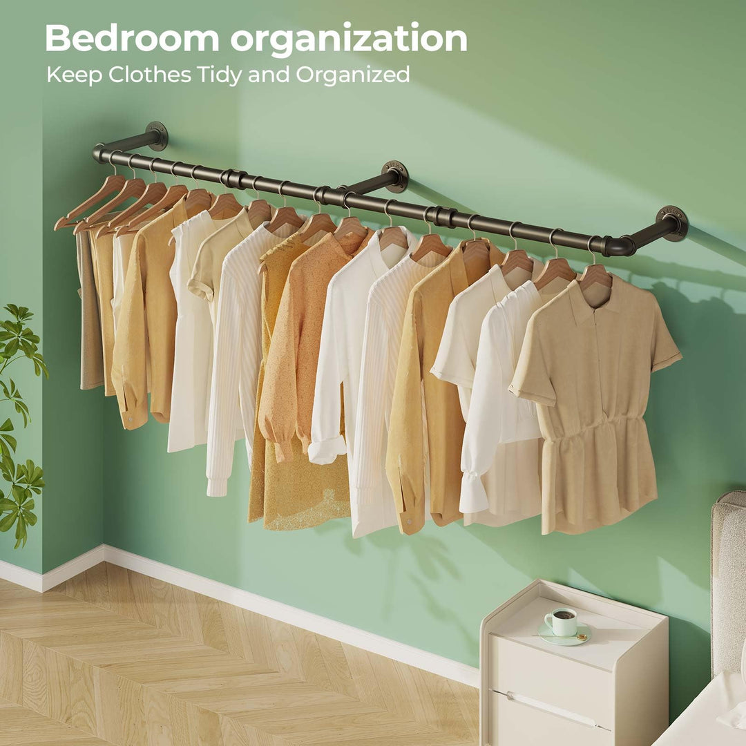 GREENSTELL Wall Mounted Clothes Rack, 73.5in Industrial