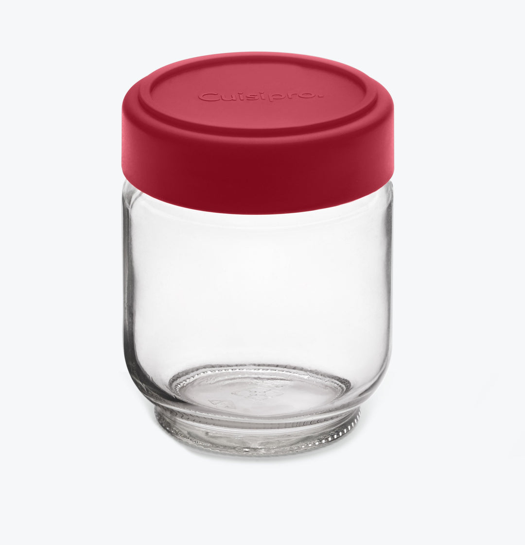 6 Ounce Glass Jars (Set of 4), Glass/Red