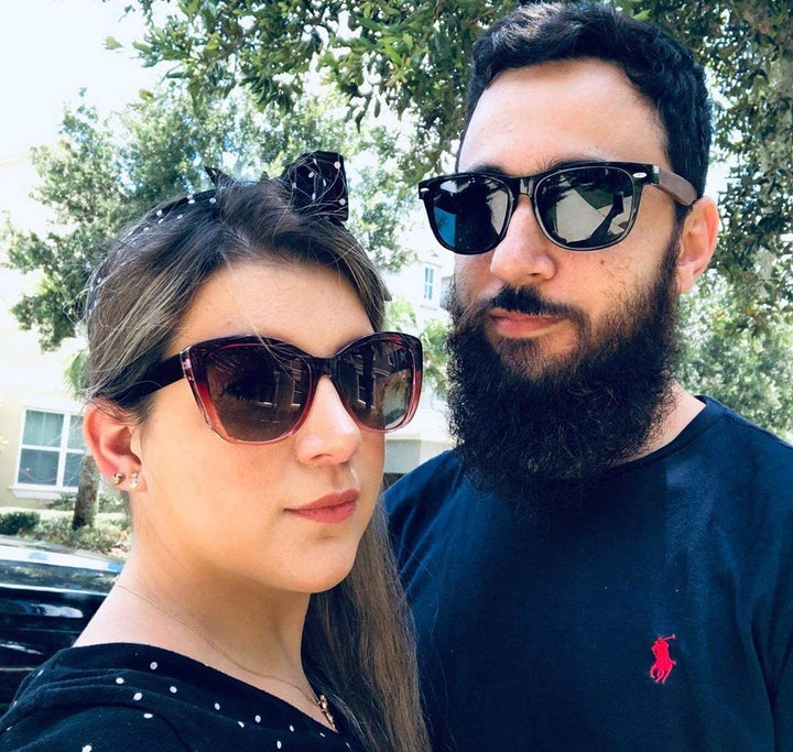 FEISEDY Polarized Wood Sunglasses Women Men HD UV400 Dr