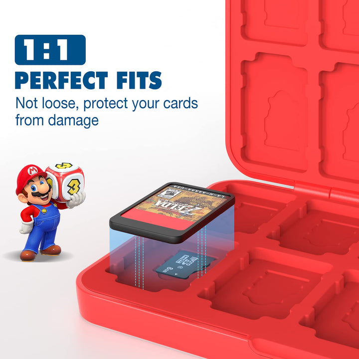 24 Game Card Case Compatible with Nintendo Switch OLED 2021/Switch/Switch Lite, Switch Games Holder case for Switch Game Card &amp; SD Card, Slim &amp; Portable Game Card Storage Box, Pokeball